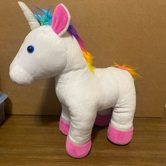 Build A Bear Color Craze Unicorn Plush White Rainbow Mane Stuffed Animal Toy - Picture 1 of 7